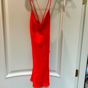 Zara red satin dress. Size M. unworn.